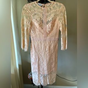 Blush pink lace dress